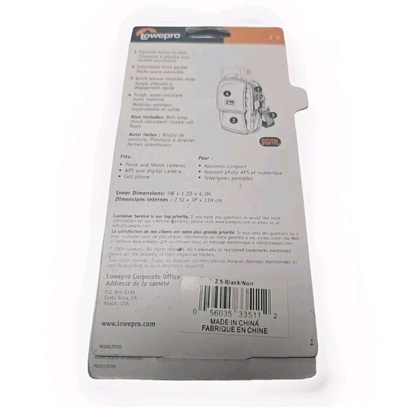 Lowepro Z5 Compact Padded Small Camera Black Bag Case Belt Loop Shoulder Strap - Picture 2 of 4